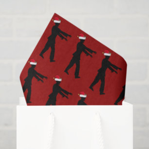 Papel De Seda Feriado Vermelho Engraçado de Natal Zombie