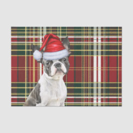 Papel De Seda Feriado Xadrez Natal Boston Terrier Dog Lover