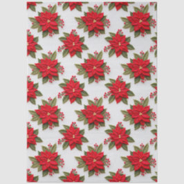 Papel De Seda Feriados de Natal do Poinsettia Needlework