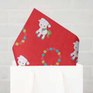 Papel De Seda Feriados de Natal Florais do Unicorn Rainbow