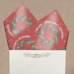Papel De Seda Feriados Personalizados e Corações Dourados