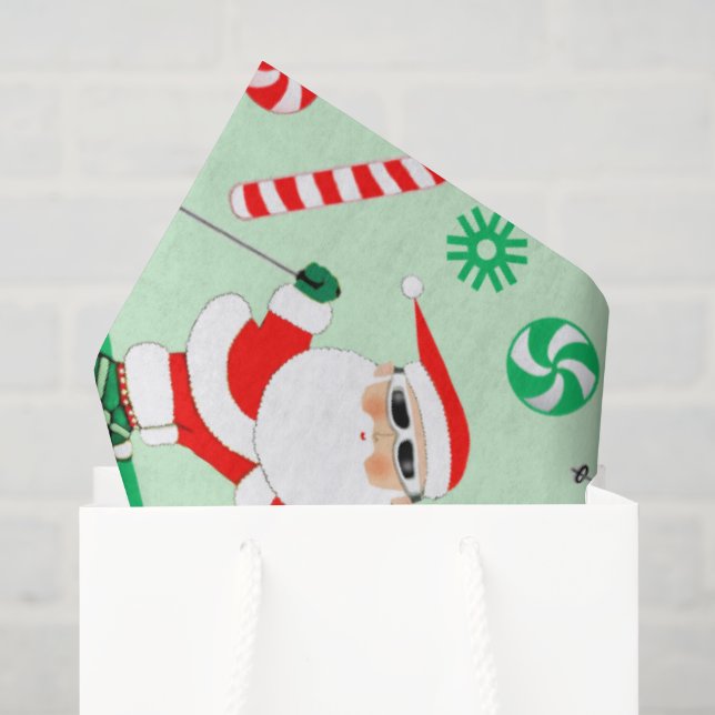 Papel De Seda Férias de Natal de Esqui (Sacola de presentes)