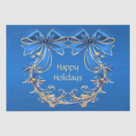 Papel De Seda Férias Douradas Azuis