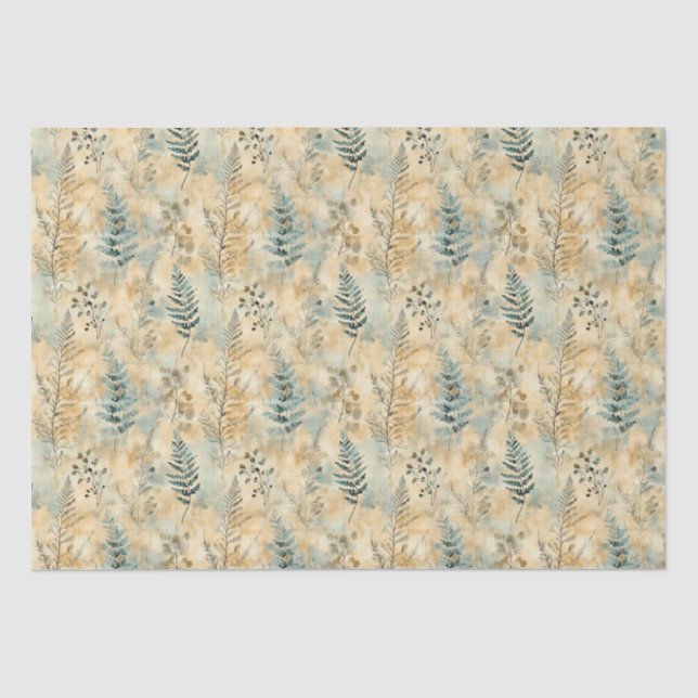 Papel De Seda Fern & Eucalyptus Skeleton Leaf Disoupage Paper (Frente )