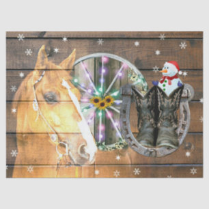 Papel De Seda Ferradura de Cavalo de Natal Roda Cowboy Botas