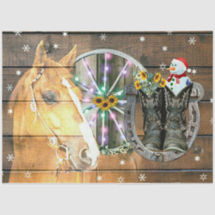 Papel De Seda Ferradura de Cavalo de Natal Roda Cowboy Botas