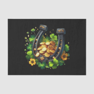 Papel De Seda Ferradura de sorte e moedas Douradas