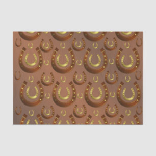 Papel De Seda ferradura, padrão marrom-dourado