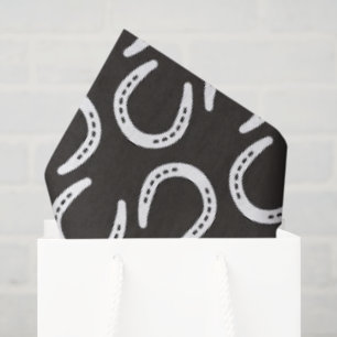 Papel De Seda Ferraduras Equestre Preto Cowboy Cavalo Celeiro