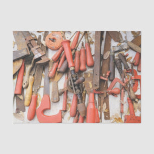 Papel De Seda Ferramenta Antiguamente Rustic Red Man