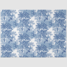 Papel De Seda Ferramenta de Paisagem Azul Vintage com Urns e Col