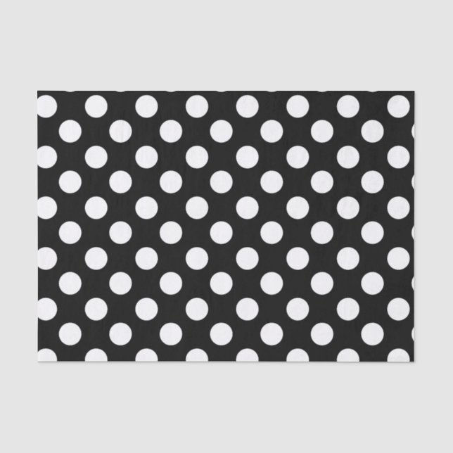 Papel De Seda Festa de Aniversário com Pontinhos Pretos e Branco (Frente )