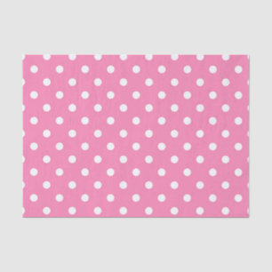 Papel De Seda Festa de Aniversário com Pontos Polka Rosa e Branc