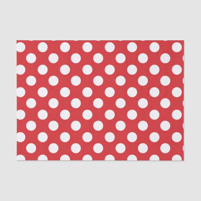 Papel De Seda Festa de Aniversário com Pontos Vermelhos e Branco (Frente )