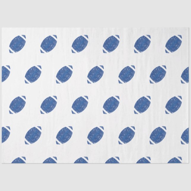 Papel De Seda Festa de aniversário de futebol branco azul (Frente )