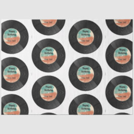 Papel De Seda Festa de aniversário de Música Retro Vinil Record