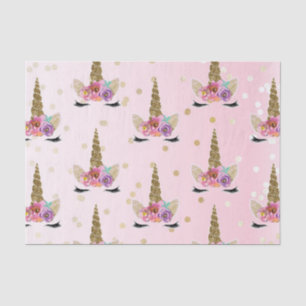 Papel De Seda Festa de aniversário floral do chifre do unicórnio