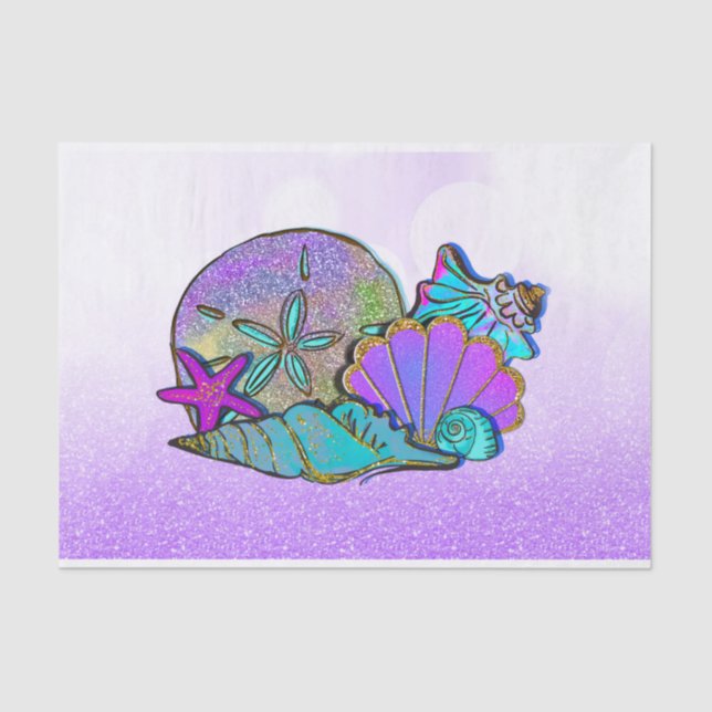 Papel De Seda Festa de aniversário Glitter Sparkle do Mar de Pra (Frente )