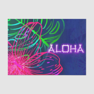 Papel De Seda Festa de Aniversário Luau Tropical Noturno Aloha E