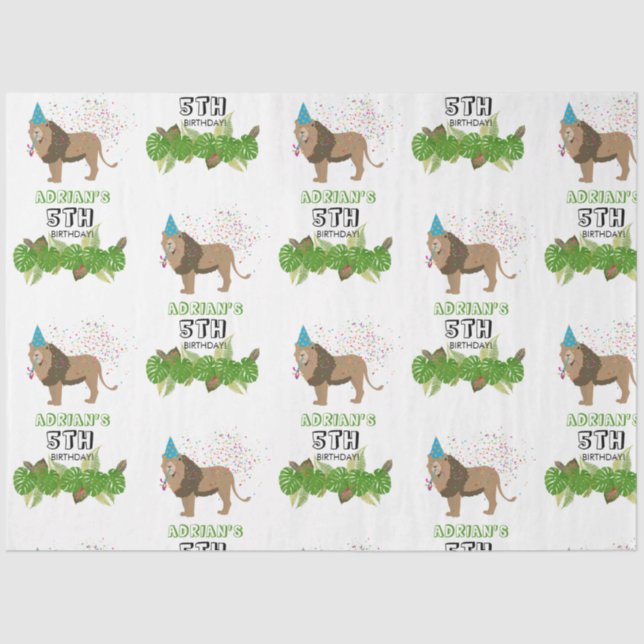 Papel De Seda Festa de aniversário Personalizada De Animais De T (Frente )