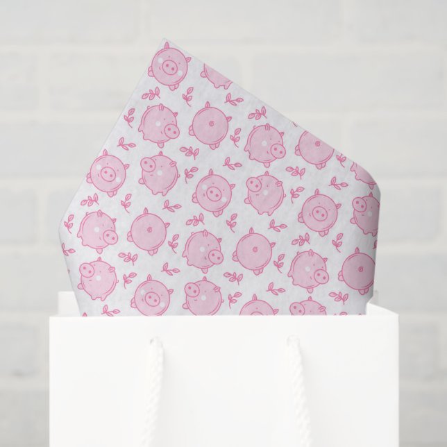 Papel De Seda Festa de aniversário rosa de pintura (Sacola de presentes)