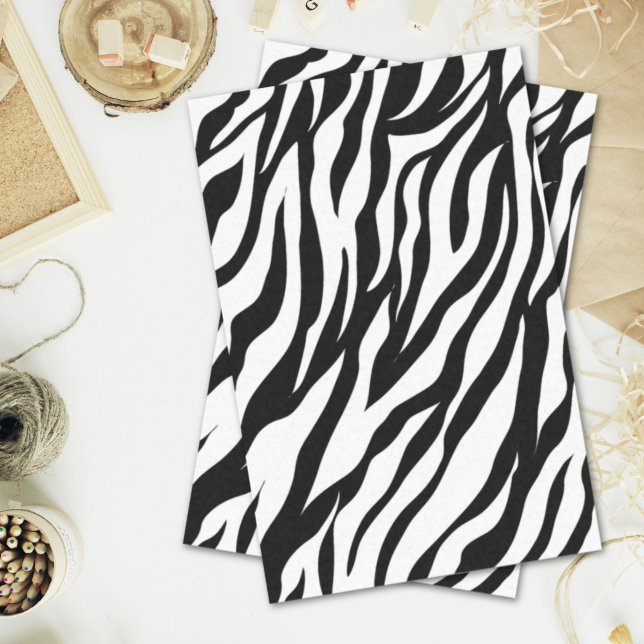 Papel De Seda Festa de aniversário safari chic preto e branco co (Chic black white zebra print safari birthday party tissue paper)