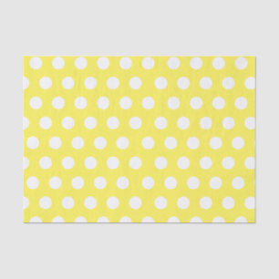 Papel De Seda Festa de Bolinhas Média Branca e Amarela