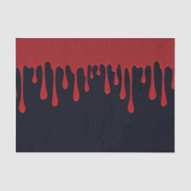 Papel De Seda Festa de Halloween de Sangue Vermelho Gotejando (Frente )