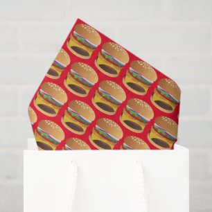 Papel De Seda Festa de hambúrguer de queijo de pasta branca