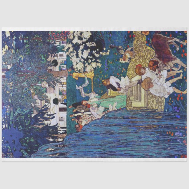 Papel De Seda Festa de Jardim com Cachorro e Gato, Jessie Willco (Frente )