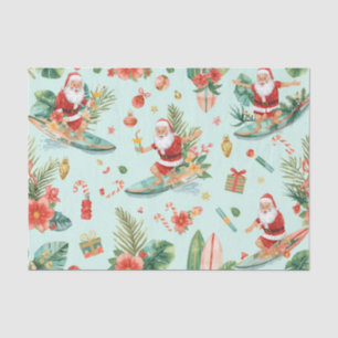 Papel De Seda Festa de Natal na Praia com Papai Noel