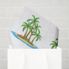 Papel De Seda Festa de padrão de palmeira de praia fofa