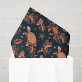 Papel De Seda Festa de praia de caranguejos-tartarugas-do-mar