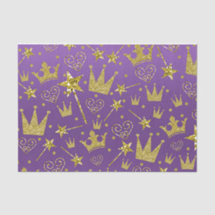 Papel De Seda Festa de Princesa Meninas Brilho Roxo Real e Doura