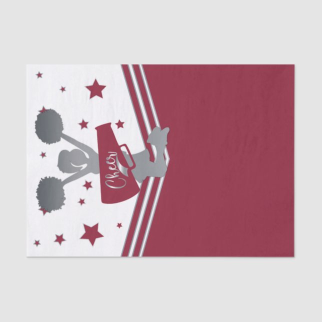 Papel De Seda Festa de Torcida Maroon & Silver Stars (Frente )