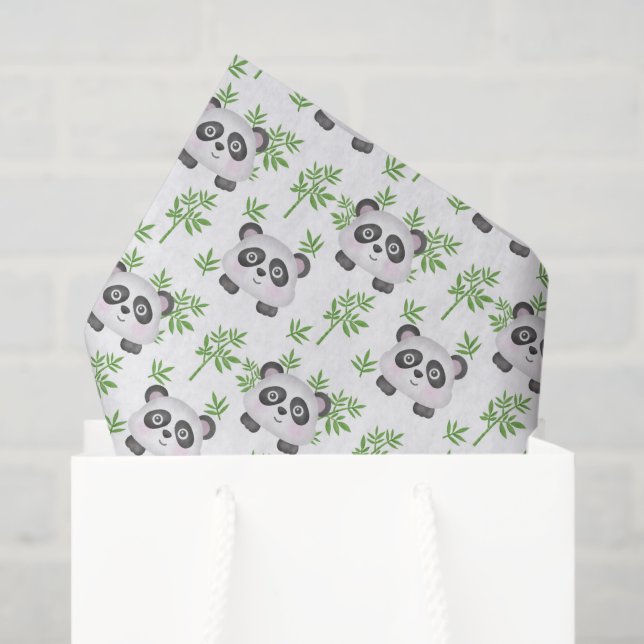 Papel De Seda festa do urso panda giro (Sacola de presentes)