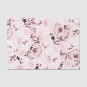 Papel De Seda Festa Floral Elegante de Chique Glam Roses Rosa