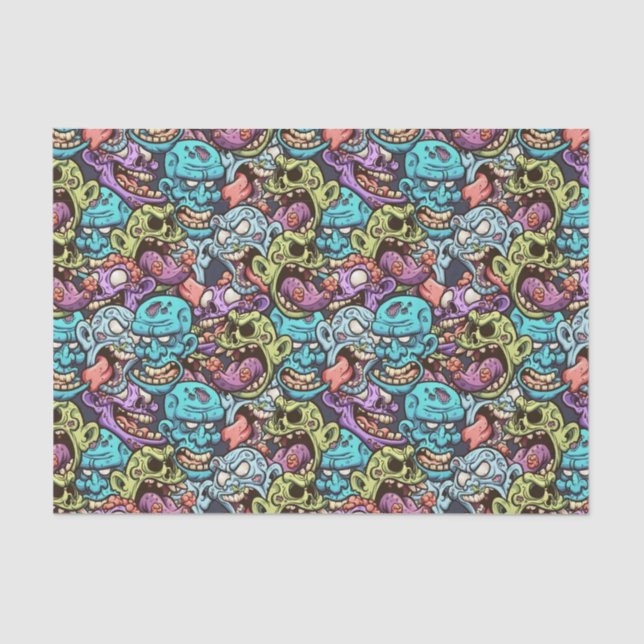 Papel De Seda Festa legal do Zombie Halloween (Frente )