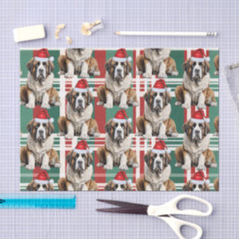 Papel De Seda Festa Papai Noel São Bernardo Plaid Natal