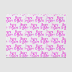 Papel De Seda Festa Personalizada de ANIVERSÁRIO Rosa Quente