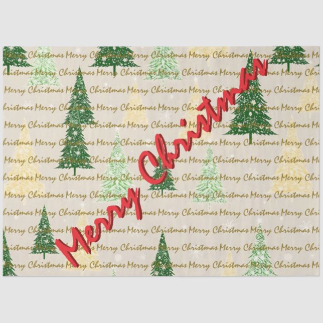 Papel De Seda Festive Christmas Luxury Christmas Trees (Frente )