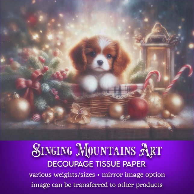 Papel De Seda Festivo Cuppy de Natal em Decoupage de Cesta (Criador carregado)