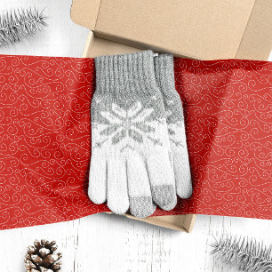 Papel De Seda Festivo Red Swirl Padrão Natal