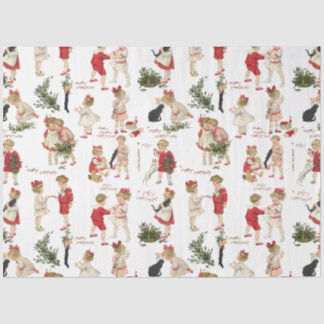 Papel De Seda Festivo Vintage Crianças e Cartões de natal