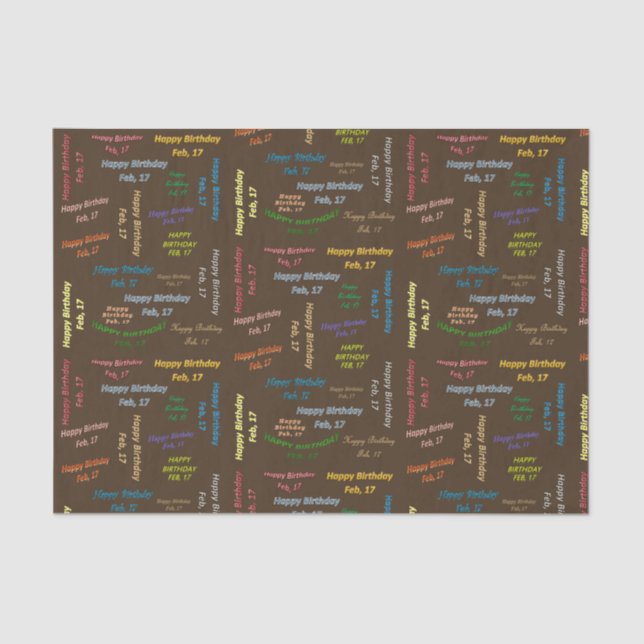 Papel De Seda Fevereiro, 17 Aniversário (Frente )