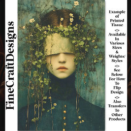 Papel De Seda Figura Botânica Acadêmica Escura BD8