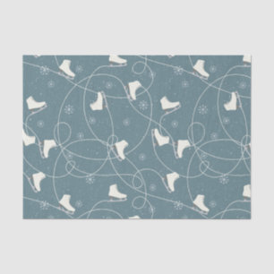 Papel De Seda Figura Skates patinando em azul de zimbro