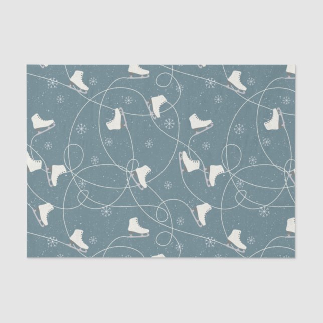 Papel De Seda Figura Skates que patinam em azul de zimbro (Frente )