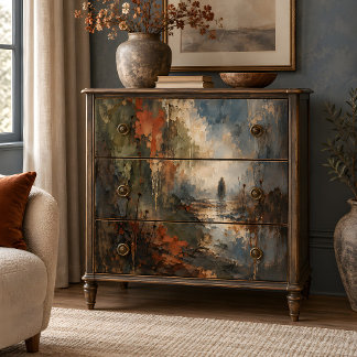Papel De Seda Figura Solitária Paisagem Nebulosa Decoupage