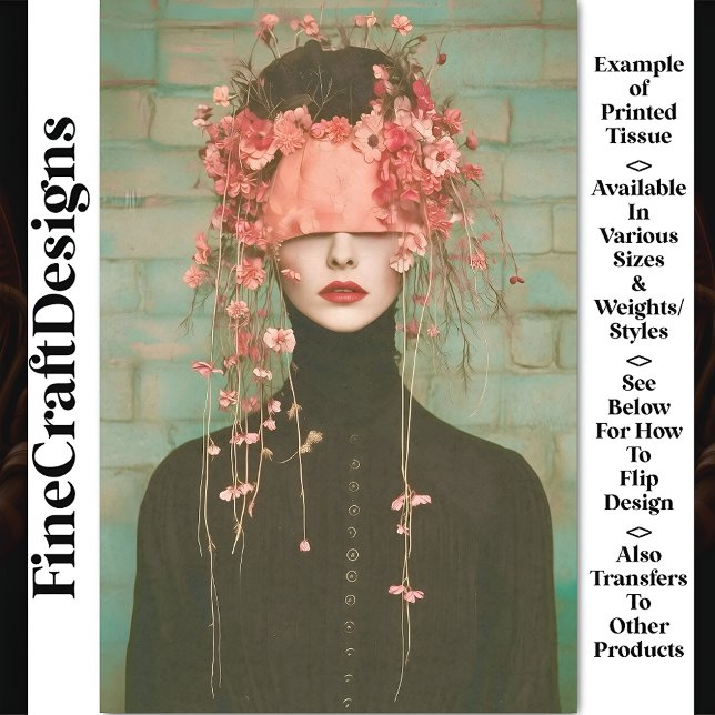 Papel De Seda Figura Surreal na Descolagem CC6 Floral (Criador carregado)